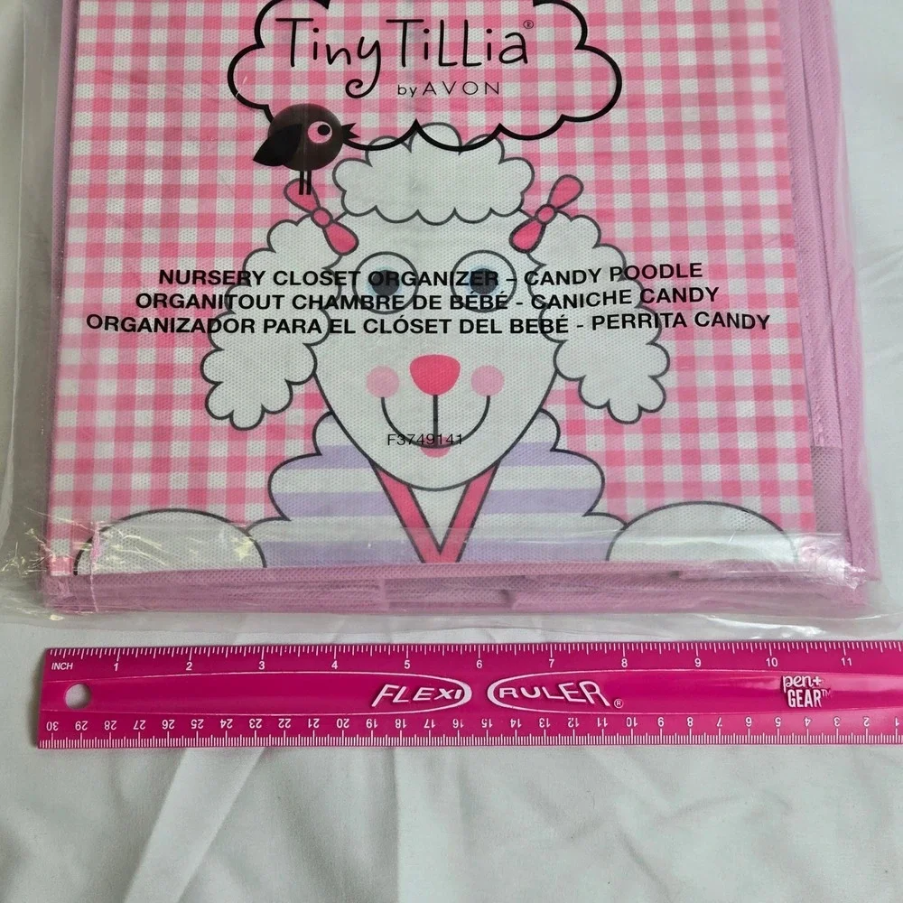 Avon Tiny Tillia Candy Poodle‎ Hanging Nursery Closet Organizer Pink New